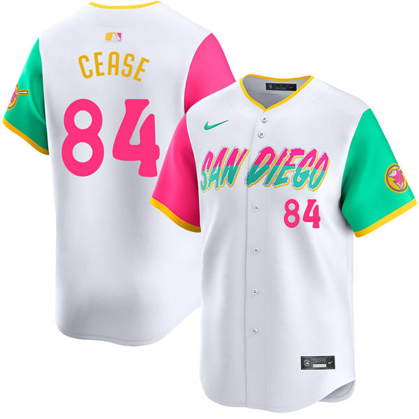 Mens San Diego Padres #84 Dylan Cease White City Connect Jersey