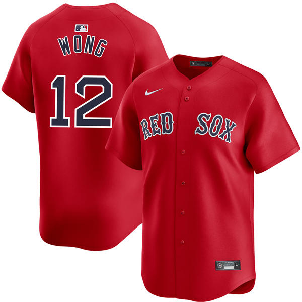 Mens Boston Red Sox #12 Connor Wong Nike Red Alternate with Name Limted Jersey