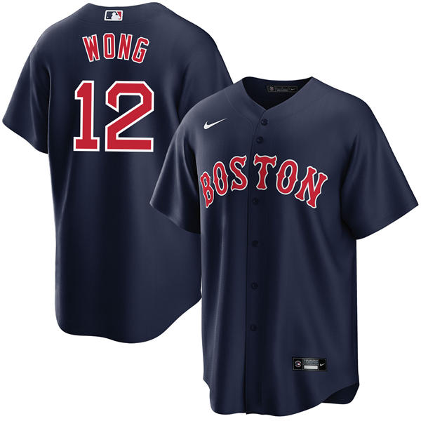 Mens Boston Red Sox #12 Connor Wong Nike Navy Alternate Limted Jersey