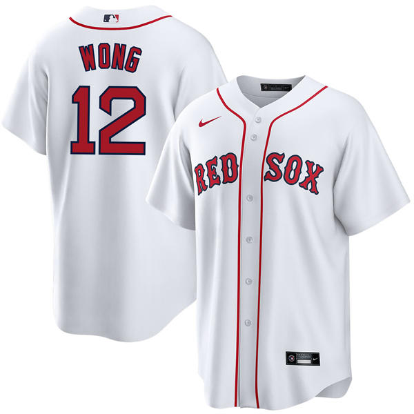 Mens Boston Red Sox #12 Connor Wong Nike White Home with Name Limted Jersey