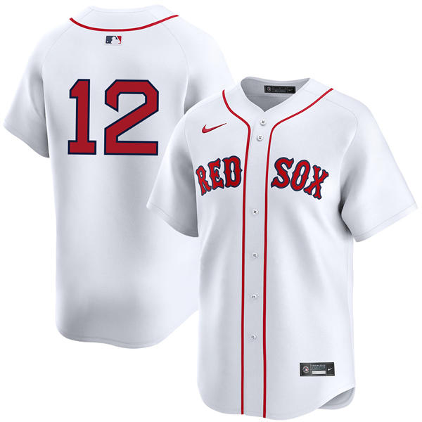 Mens Boston Red Sox #12 Connor Wong Nike White Home Elite Jersey