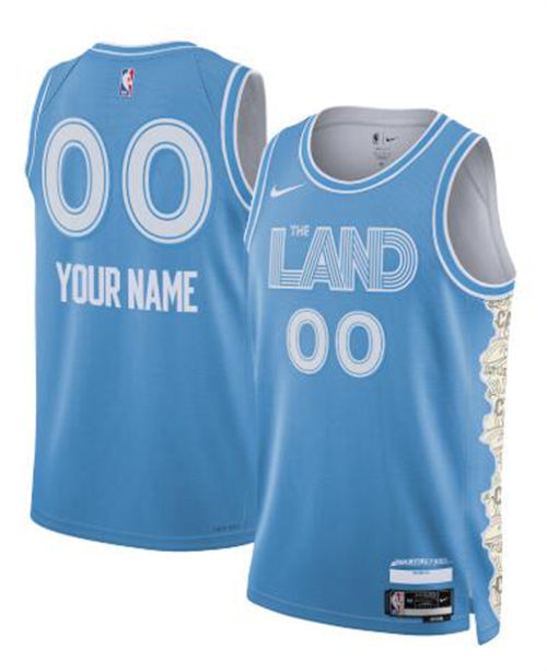 Mens Youth Cleveland Cavaliers Custom Nike Light Blue 2024-25 City Edition Swingman Jersey