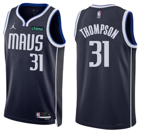 Mens Dallas Mavericks #31 Klay Thompson Navy Statement Edition Swingman Jersey