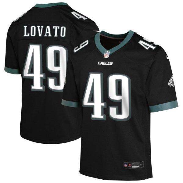 Youth Philadelphia Eagles #49 Rick Lovato Nike Black Limited Player Jersey