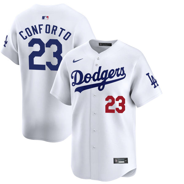Mens Los Angeles Dodgers #23 Michael Conforto Nike White HomeLimited Player Jersey