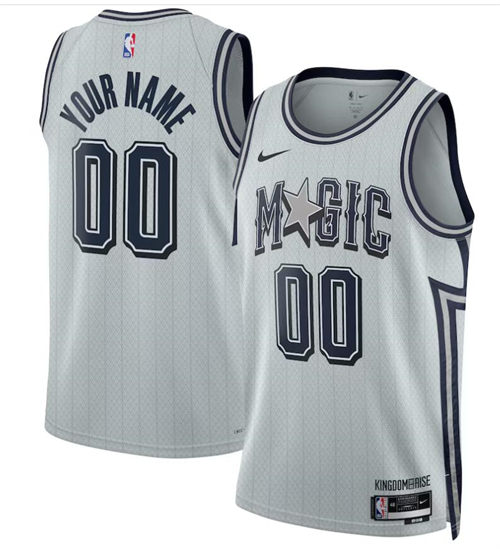 Men's Youth Orlando Magic Custom Silver 2024-25 City Edition Jersey