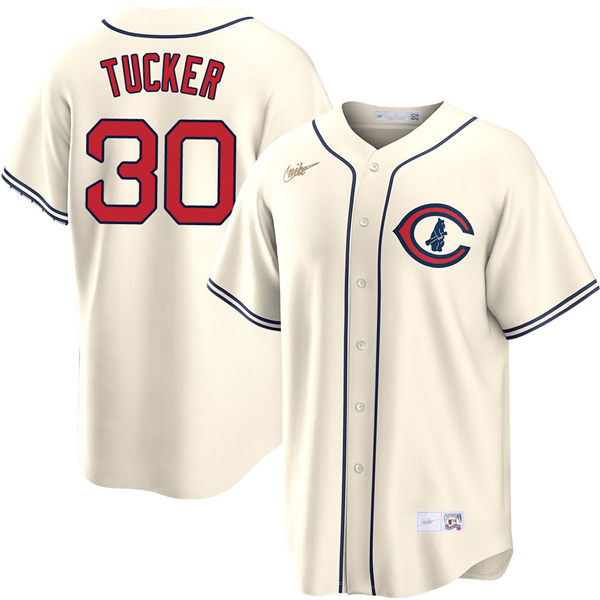 Mens Chicago Cubs #30 Kyle Tucker Cream Field of Dreams Limited Player Jersey