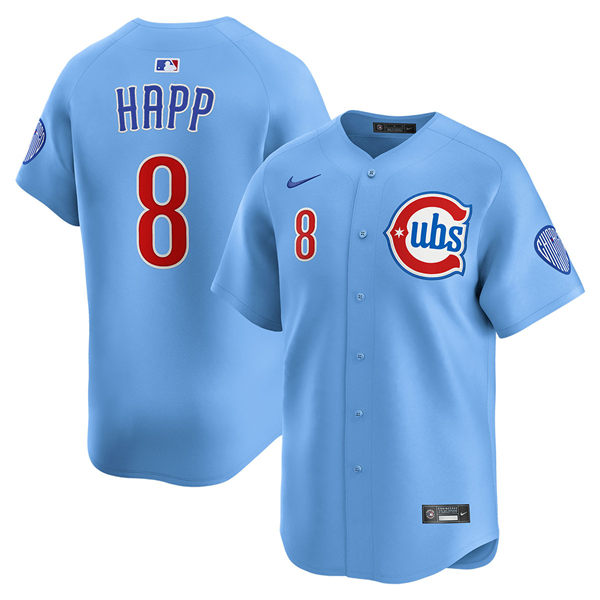Mens Chicago Cubs #8 Ian Happ Nike Blue Alternate Limited Jersey