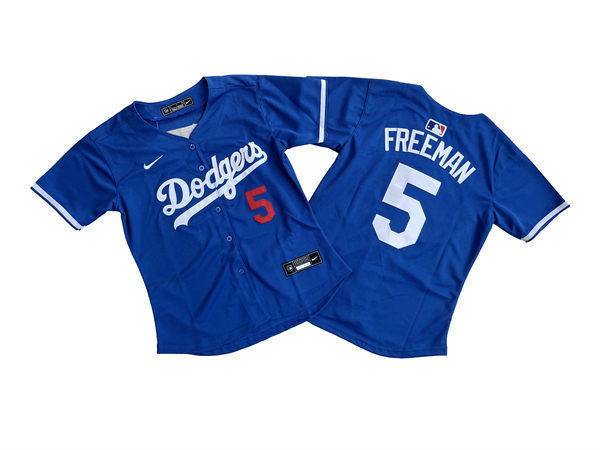 Women's Los Angeles Dodgers #5 Freddie Freeman Nike Royal Alternate Limited Player Jersey
