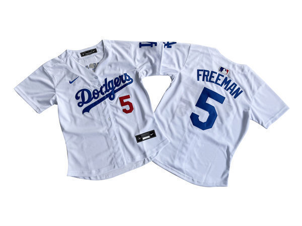 Women's Los Angeles Dodgers #5 Freddie FreemanNike White Home Limited Player Jersey