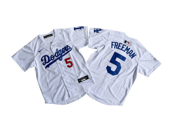 Youth Los Angeles Dodgers #5 Freddie Freeman Nike White Home Limited Player Jersey