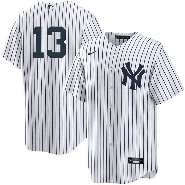 Mens New York Yankees #13 Jazz Chisholm Jr. Nike White Home Limited Player Jersey