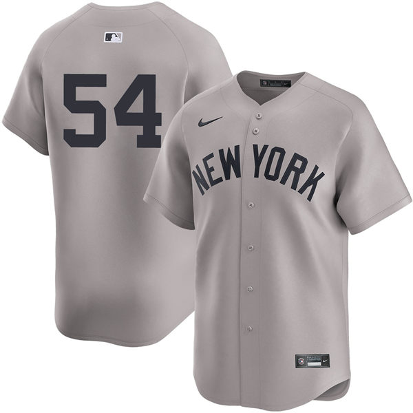 Mens New York Yankees #54 Max Fried Nike Gray Away Limited Player Jersey