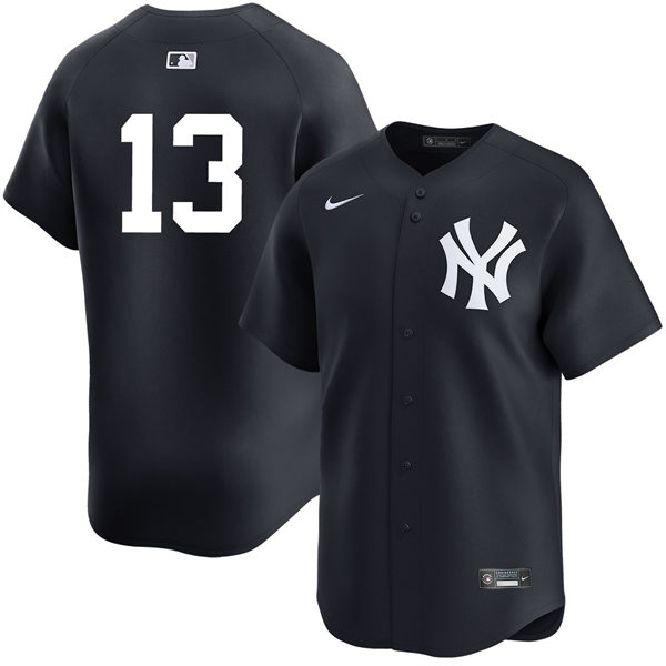 Mens New York Yankees #13 Jazz Chisholm Jr. Nike Navy Alternate Limited Player Jersey