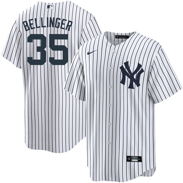 Mens New York Yankees #35 Cody Bellinger Nike White Home with Name Limited Jersey