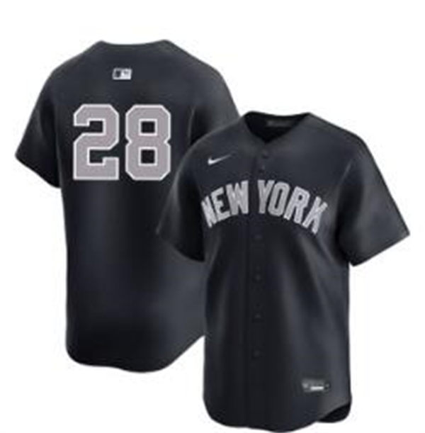 Mens New York Yankees #28 Austin Wells Nike Navy Alternate 2nd with Name New York Limited Player Jersey