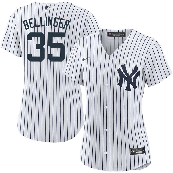Womens New York Yankees #35 Cody Bellinger Nike White Home with Name Limited Jersey