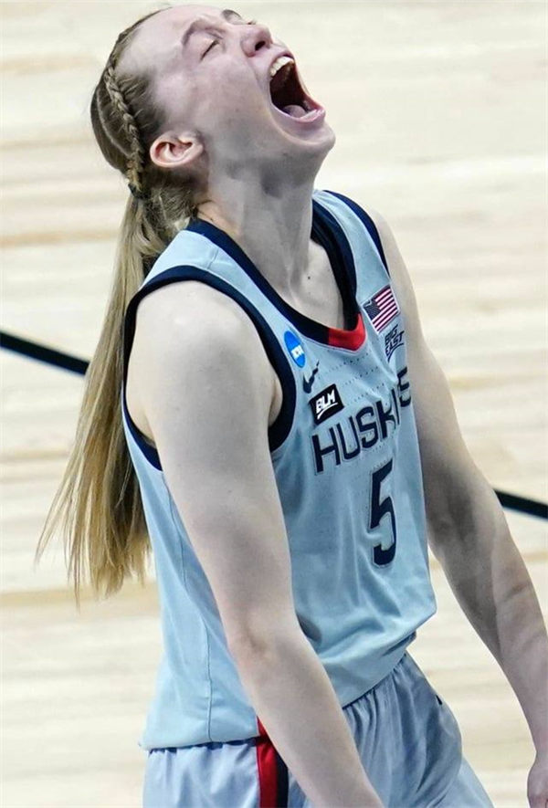 Unisex UConn Huskies #5 Paige Bueckers 2024 Gray Basketball Game Jersey