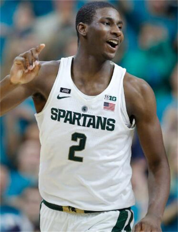 Mens Youth Michigan State Spartans #2 Jaren Jackson Jr  2018 White Basketball Jersey