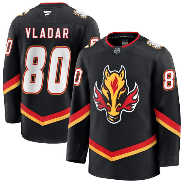 Men's Calgary Flames #80 Daniel Vladar Fanatics Black Alternate Premium Jersey