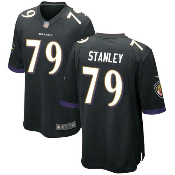 Men's Baltimore Ravens #79 Ronnie Stanley Nike Black Alternate Vapor Limited Player Jersey