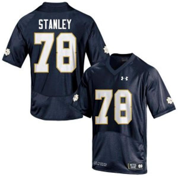 Mens Notre Dame Fighting Irish #78 Ronnie Stanley 2015 Navy With Name Football Jersey