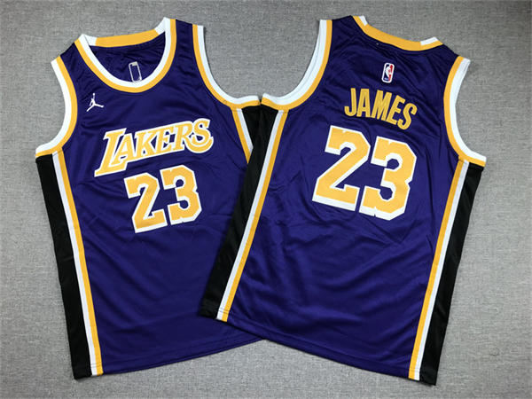 Youth Los Angeles Lakers #23 LeBron James Purple Statement Edition Jersey