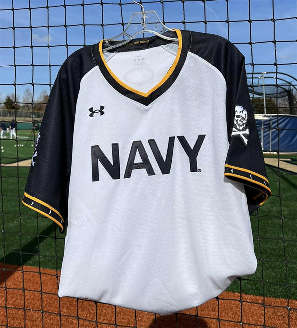 Mens Youth Navy Midshipmen Custom 2025 WhitePullover College Baseball Game Jersey