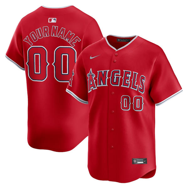 Men's Youth Los Angeles Angels Custom Nike Scarlet Alternate Limited Jersey