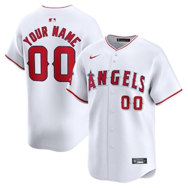 Men's Youth Los Angeles Angels Custom Nike White Home Limited  Jersey