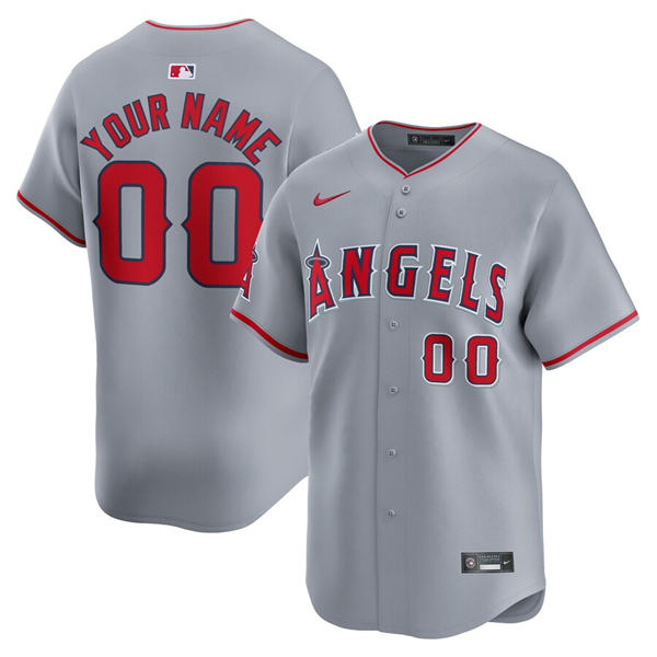Men's Youth Los Angeles Angels Custom Nike Gray Road Limited Jersey