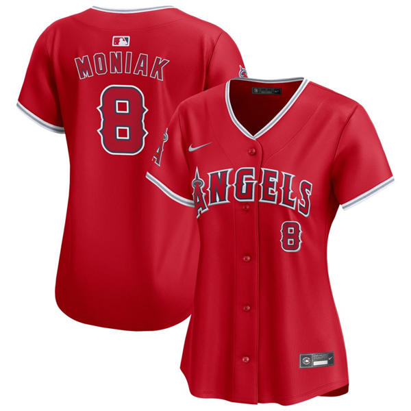 Mens Los Angeles Angels #8 Mickey Moniak Nike Scarlet Alternate Limited Jersey
