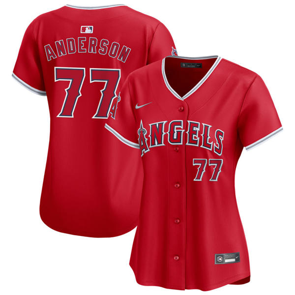 Mens Los Angeles Angels #77 Tim Anderson Nike Scarlet Alternate Limited Jersey