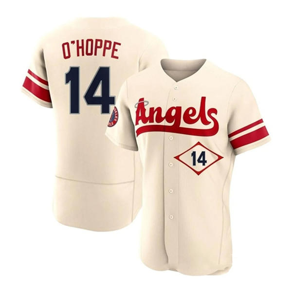 Mens Los Angeles Angels #14 Logan O'Hoppe Nike Cream 2022 City Connect Player Jersey