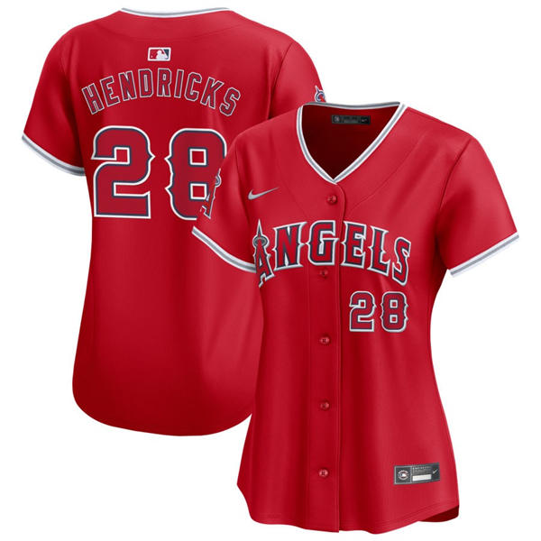 Mens Los Angeles Angels #28 Kyle Hendricks Nike Scarlet Alternate Limited Jersey