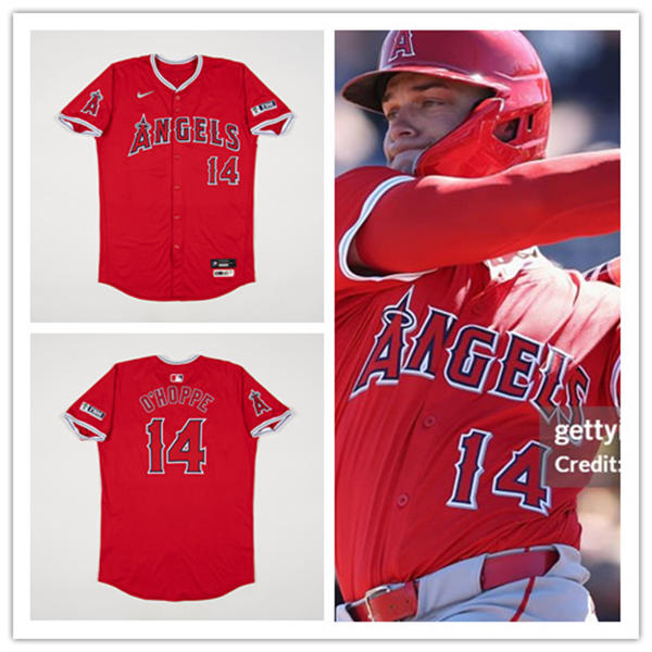 Mens Los Angeles Angels #14 Logan O'Hoppe Nike Scarlet Alternate Limited Jersey