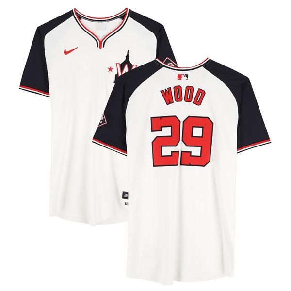 Men's Washington Nationals #29 James Wood Nike Pullover Limited Jersey White