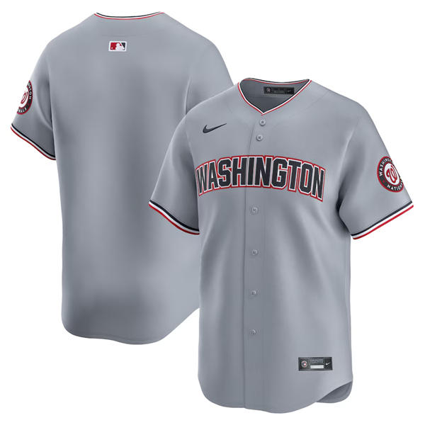 Men's Washington Nationals Blank Nike Road Gray Limited Team Jersey 