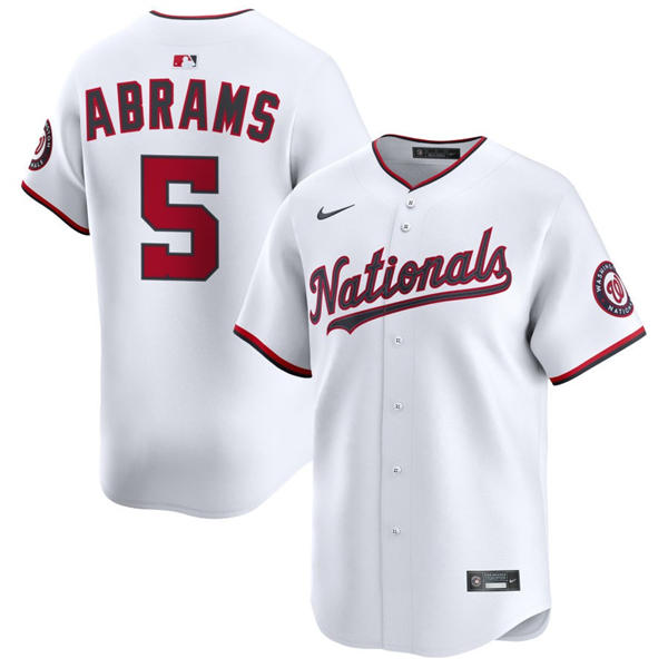 Men's Washington Nationals #5 CJ Abrams Nike White Home Limited Jersey