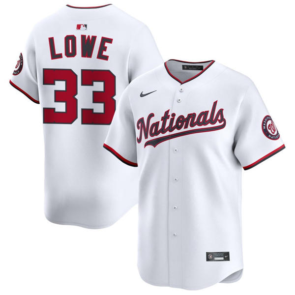 Men's Washington Nationals #33 Nathaniel Lowe Nike White Home Limited Jersey