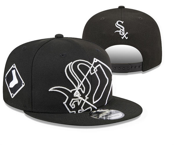 Embroidered MLB Chicago White Sox Black Sox LoGo Snapback Hat  (5)