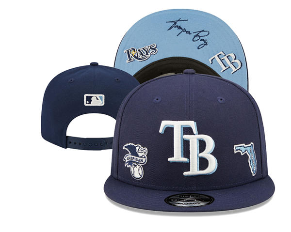 Embroidered MLB Tampa Bay Rays Navy Snapback Hat YD22307