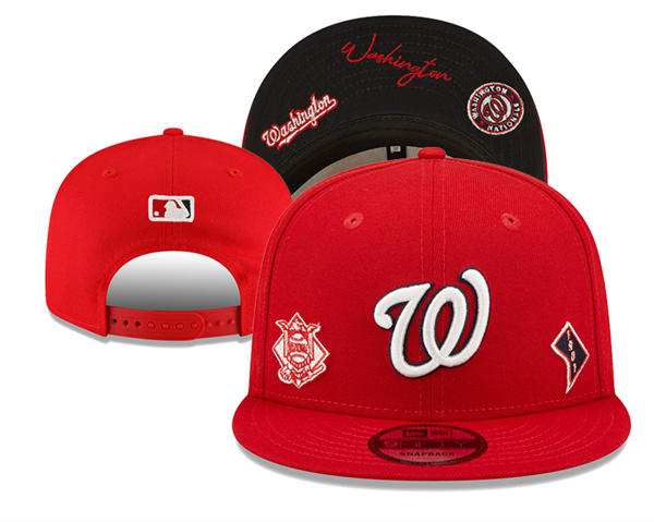 Embroidered MLB Washington Nationals Red Snapback Hat YD22522
