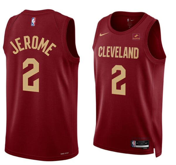 Mens Cleveland Cavaliers #2 Ty Jerome Burgundy 2024-25 Icon Edition Swingman Jersey