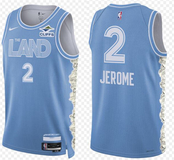 Mens Cleveland Cavaliers #2 Ty Jerome Nike Light Blue 2024-25 City Edition Swingman Jersey