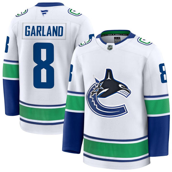 Men's Vancouver Canucks #8 Conor Garland Fanatics Away White Player Jersey