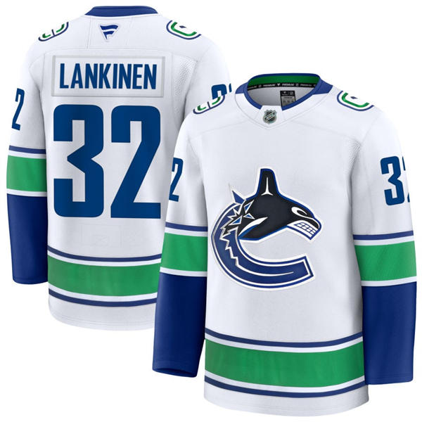 Men's Vancouver Canucks #32 Kevin Lankinen Fanatics Away White Player Jersey