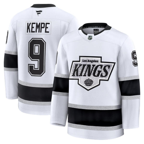 Men's Los Angeles Kings #9 Adrian Kempe Fanatics White Away Premier Player Jersey