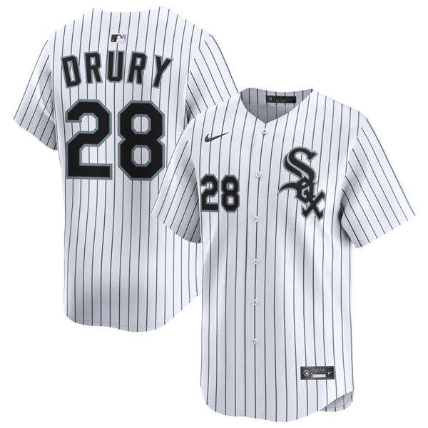Mens Chicago White Sox #28 Brandon Drury Nike White Home  Limited Jersey