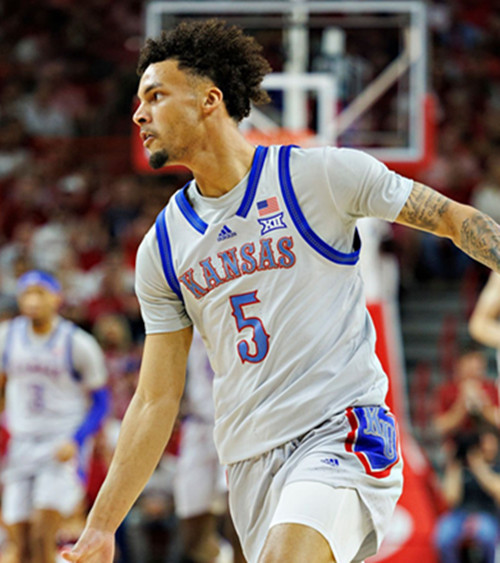 Kansas Jayhawks #5 Zeke Mayo 2025 Gray College Basketball Game Jersey